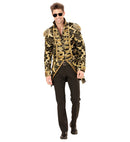 Gold Jacquard Parade Coat For Man