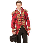 Red Jacquard Parade Coat For Man
