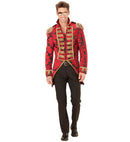 Red Jacquard Parade Coat For Man