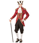 Red Jacquard Parade Coat For Man