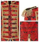Red Jacquard Parade Coat For Man