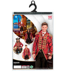 Red Jacquard Parade Coat For Man