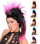 Punk Wig With Ponytail In Polybag - 6 Colors Ass.: Red, Blue, Pink, Purple, Orange, Green