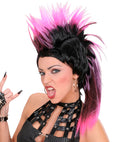 Punk Wig With Ponytail In Polybag - 6 Colors Ass.: Red, Blue, Pink, Purple, Orange, Green