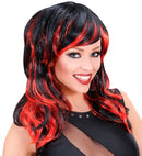 Red Streaked Wavy Wig In Polybag