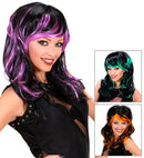 Streaked Wavy Wig In Polybag - 3Colors Ass.: Purple, Green, Orange