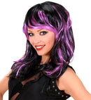 Streaked Wavy Wig In Polybag - 3Colors Ass.: Purple, Green, Orange