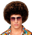 Brown Unisex 70S Disco Wig In Polybag