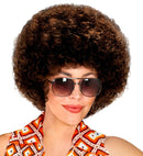 Brown Unisex 70S Disco Wig In Polybag