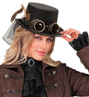 Top Hat Steampunk With Goggles & Clockwork Deco 12 Cm