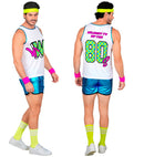 The 80S Aerobic Star  Tank Top, Shorts, Headband, Wristbands, Socks  