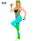 The 80S Aerobic Star  Bodysuit, Tights, Belt, Headband, Legwarmers  