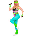 The 80S Aerobic Star  Bodysuit, Tights, Belt, Headband, Legwarmers  