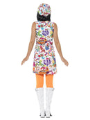 60s Groovy Chick Costume Adult Dress Hat Multi Coloured 3