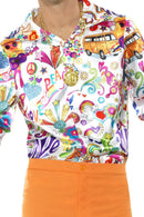 60s Groovy Shirt Adult White Orange 2