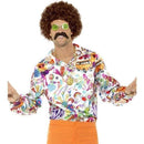 60s Groovy Shirt Adult White Orange 1