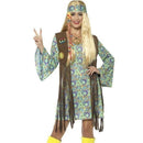 60s Hippie Chick Costume with Dress Ladies Outfit 1