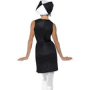60s Party Girl Costume Adult Black White Dress Hat 2
