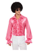 60s Ruffled Shirt Adult Hot Pink 2