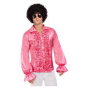 60s Ruffled Shirt Adult Hot Pink 1