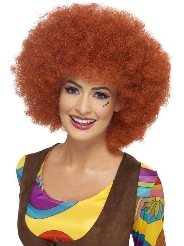 60s Afro Wig Adult Red_1 sm-43253