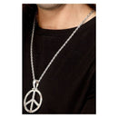 60s Peace Sign Hippie Medallion Adult Silver_2 