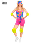 The 80S Rollerblader  Bodysuit, Shorts, Visor, Elbow Pads, Knee Pads 