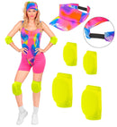 The 80S Rollerblader  Bodysuit, Shorts, Visor, Elbow Pads, Knee Pads 