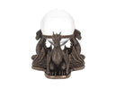 Bronze Dragons Prophecy Mythical Crystal Ball Holder 18.5cm 7