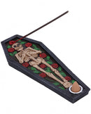Rest in Roses Skeleton Coffin Incense Burner 21.5cm 5