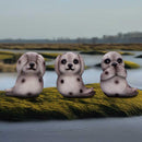 Three Wise Seals Decorative Resin Figurine Set 7.5cm 7