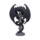 Anne Stokes Gothic Guardian Dragon Cross Candle Holder Black 26.5cm 5