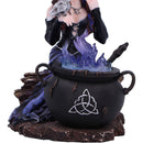 Alvina Witch Figurine with Owl and Cauldron 16cm 6