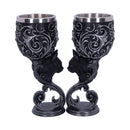 Familiars Love Twin Cat Heart Set of Two Goblets 18.5cm 3