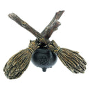 Witch Wiccan Witchcraft Broomstick Crystal Ball Holder 17cm 3