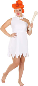 Wilma Flintstone Adult Costume Classic Cartoon White Dress