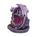 Crystalline Protector Purple Dragon Geode Backflow Incense Burner 14.2cm 2
