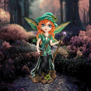Forest Fae Fairy with Jewel Staff and Dragon Figurine 19cm 2
