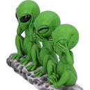 Three Wise Martians 16cm See No Hear Speak Evil Alien Figurines 7