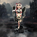 Shadow Fae Fairy Figurine with Feathered Skirt and Skull Accessory 20cm 2
