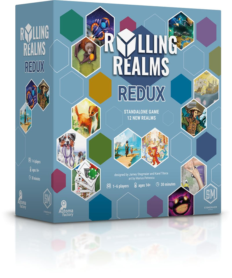 Stonemaier Games: Rolling Realms Redux | A Light Strategic Standalone Roll-and-Write Game for Families and Adults | 1-6 Players, 30 Mins, Ages 14+