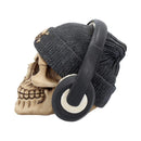 Dead Beat Headphones Skull 17cm Grey Beenie Hat Polyresin 3