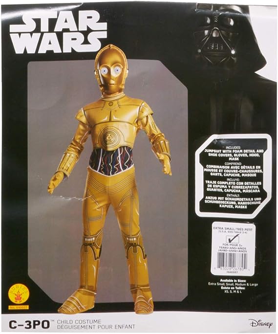 C3PO Costume Kids Star Wars Gold Protocol Droid