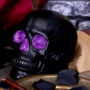 Geode Skull Black Purple Gothic Glitter Figurine 17cm 8