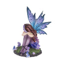 Akina Figurine Purple Blue Floral Fairy Ornament 10cm 3