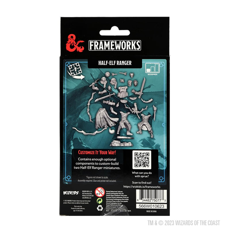 WizKids D&D Frameworks: Male Half-Elf Ranger - Unpainted and Unassembled