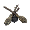 Witch Wiccan Witchcraft Broomstick Crystal Ball Holder 17cm 4