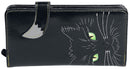 Black Lucky Cat Purse Embossed Eye Tail Wallet Large 18.5cm 3