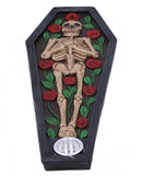 Rest in Roses Skeleton Coffin Incense Burner 21.5cm 2
