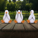 Three Wise Goofy Geese Figurines in See no Hear Speak Evil Poses 8.5cm 7